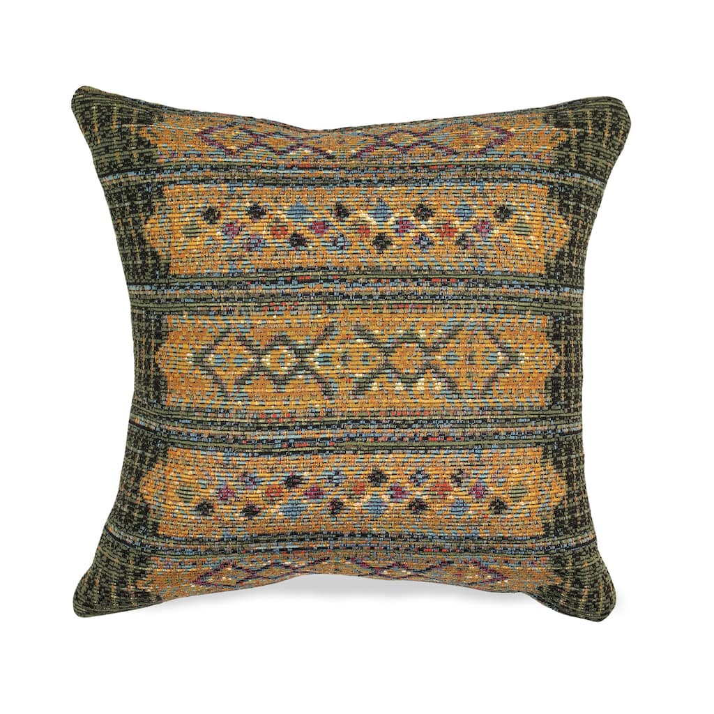 Liora Manne Marina Tribal Stripe Indoor/Outdoor Pillow Green