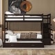 preview thumbnail 30 of 40, Twin Over Twin Bunk Bed with Trundle Bed, Staircase and 4 Storage Drawers, Solid Wood Bunk Beds with Stairs and Guardrail