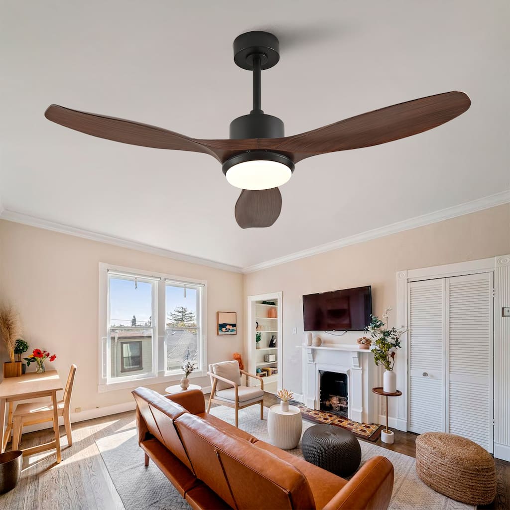 52" Ceiling Fan w/ Light 3 ABS Blades Remote Control Reversible DC Motor