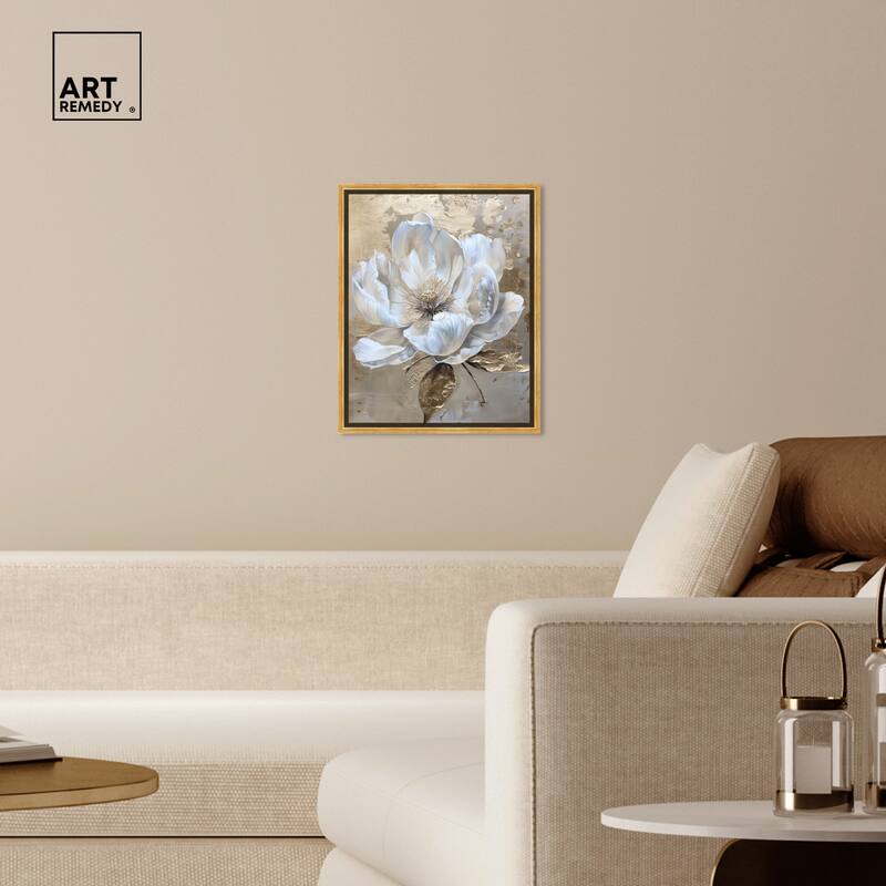 Art Remedy Athenas Flower Framed Floral Fine 1 Piece Canvas Wall Art