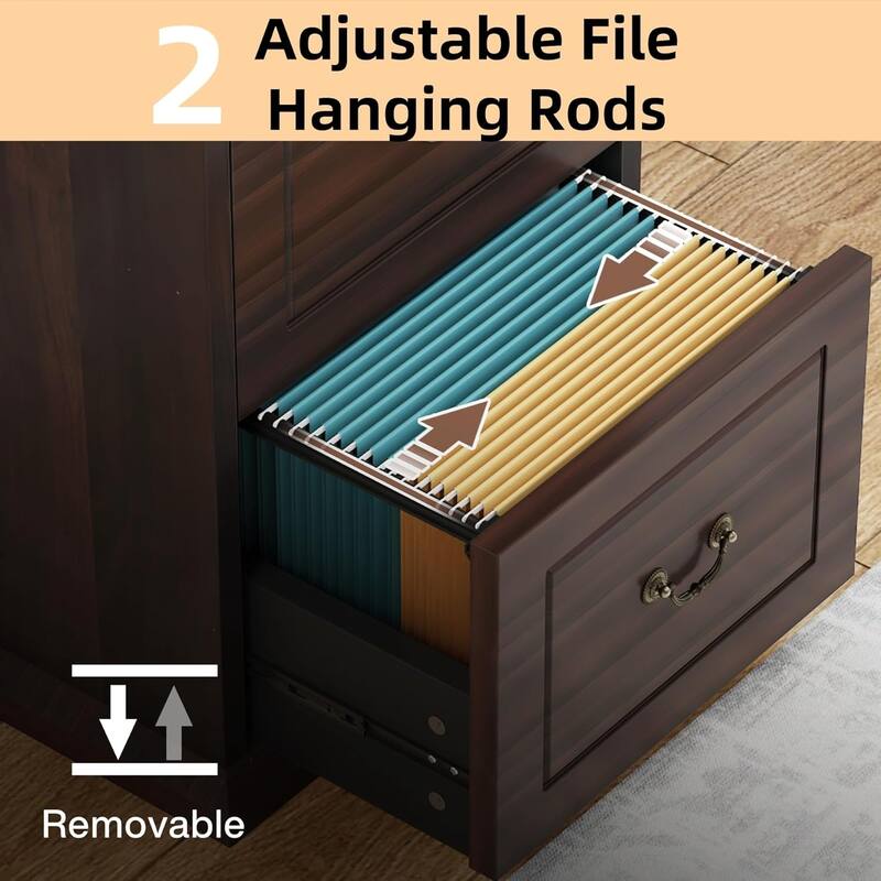 51-Inch Tall 4-Drawer File Cabinet Wood Vertical Storage Cabinet for Home Office A4/Letter/Legal Files