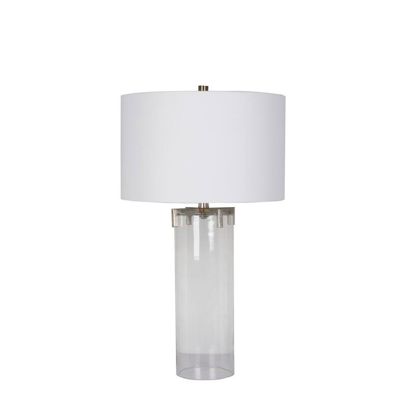Transitional 1 Light Glass Base Table Lamp