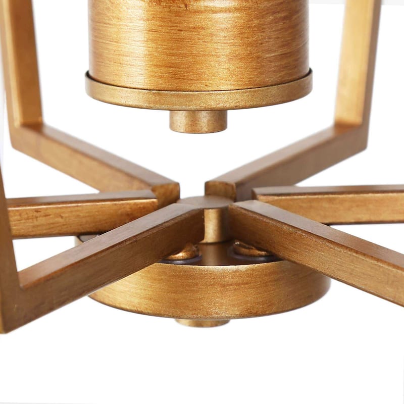 16'' Mid-century Modern 4-light Lantern Pendent Lights Geometrical French Country Candle Style Chandelier - 16 in