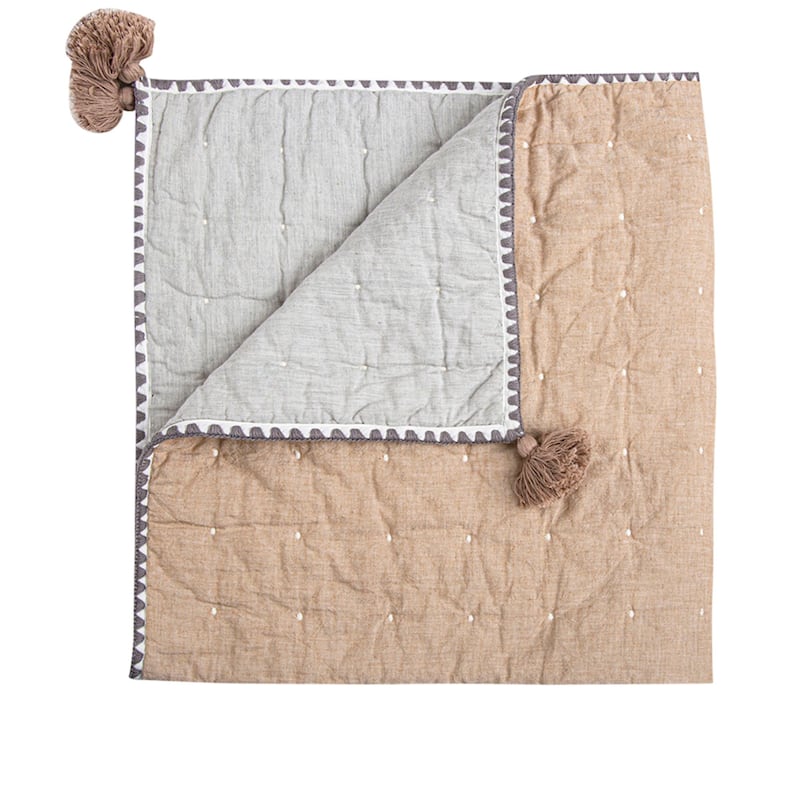 Crane Baby Quilted Blanket - Beige