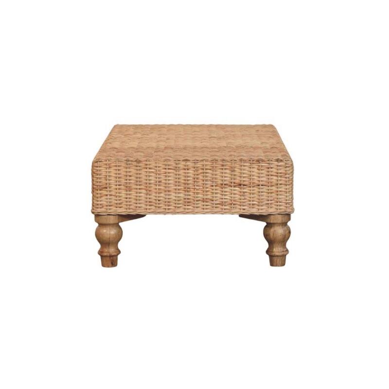 Artisan Furniture Solid Wood Regency Woven Coffee Table, Beige