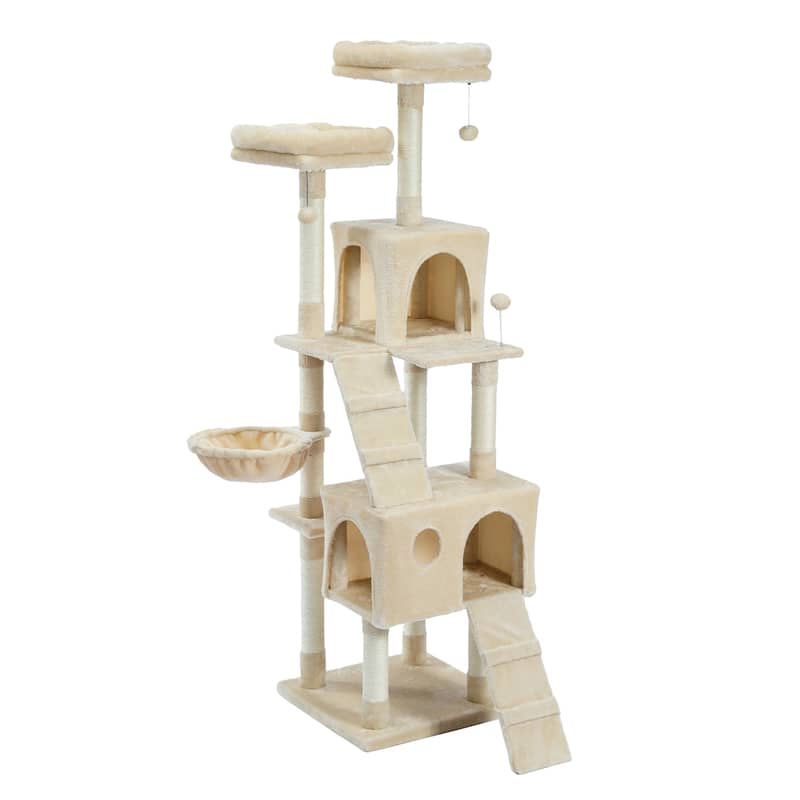 Cat Tree,Cat Tower with 2 Condos and 2 Perches, Kitty Climber Tower Furniture