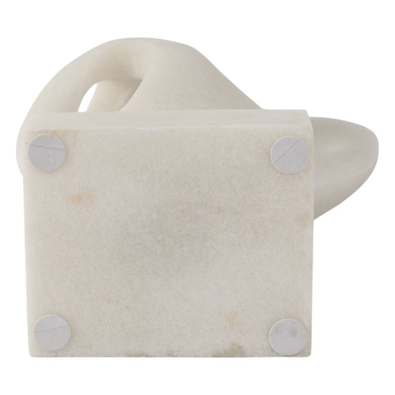 Polyresin Sculpture Abstract Loop Design Modern Accent - 16" White - 9.5" x 6" x 15.5"