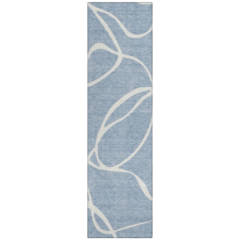 Machine Washable Indoor/ Outdoor Abstract Modern Chantille Rug