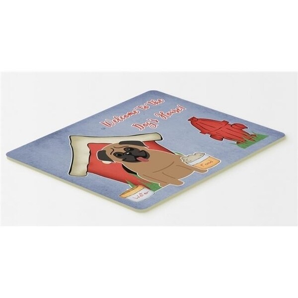 Carolines Treasures BB2759CMT Dog House Collection Pug Brown Kitchen or Bath Mat 20 x 30