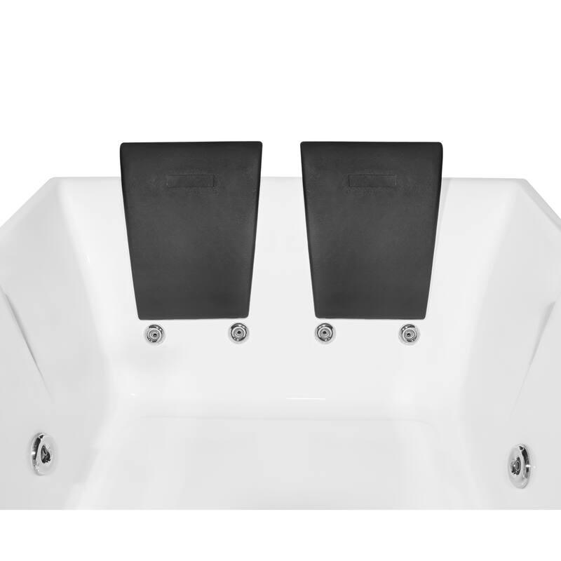 Empava 72" Whirlpool Bathtub 2 Person Water Jets Alcove Soaking Tub