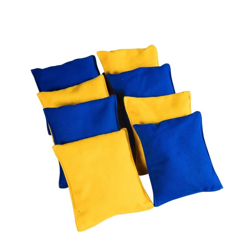 Sports Festival ® Cornhole Bean Bag Toss Game Replacement - 8 Bags - blue & yellow