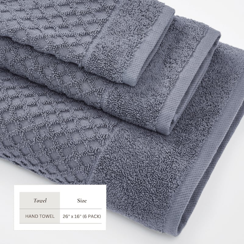 Linery & Co. Cotton Diamond Waffle Texture Bath Towels