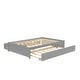 preview thumbnail 13 of 16, Simple Platform Bed Full Size Wood Bed Frame with Twin Trundle and 2 Drawers Suit for Kids Bedroom, No Box Spring Needed Grey