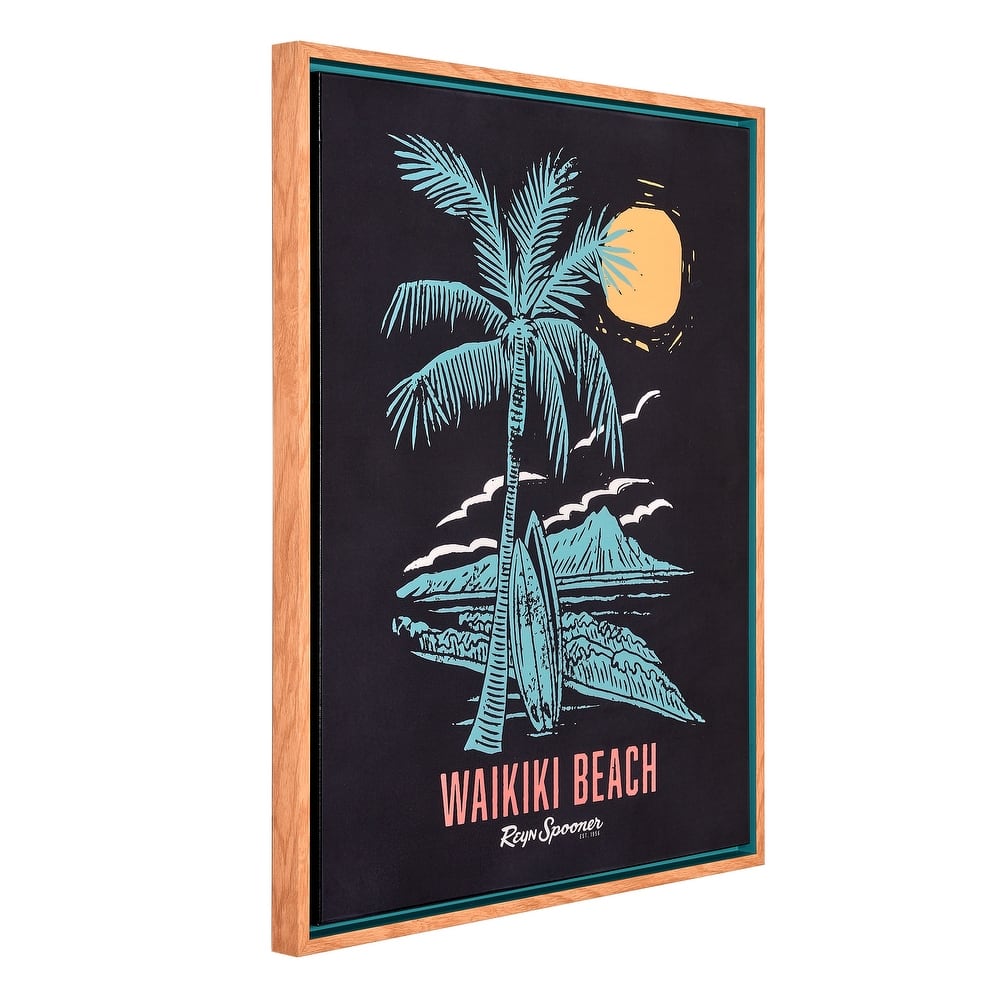 Kona Coast by Reyn Spooner Framed Waikiki Beach Printed Veneer Wall Art