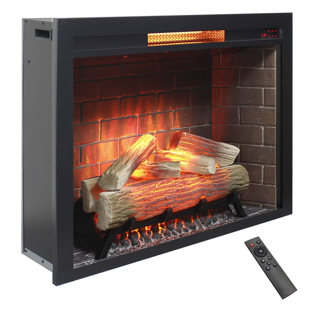 33 inch Infrared Electric Fireplace Insert, Touch Panel Home Decor Heater