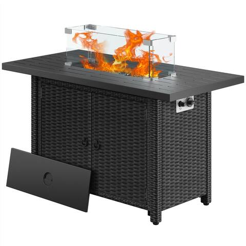 43 Inch Propane Outdoor Fire Pit Table with Ignition Systems