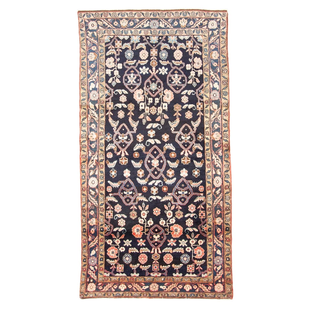 ECARPETGALLERY Hand-knotted Anadol Navy Wool Rug - 4'2 x 8'1