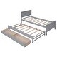 preview thumbnail 9 of 10, Style Design Platform Bed with Trundle and Two Drawers, Sturdy Frame, Twin Size, Grey