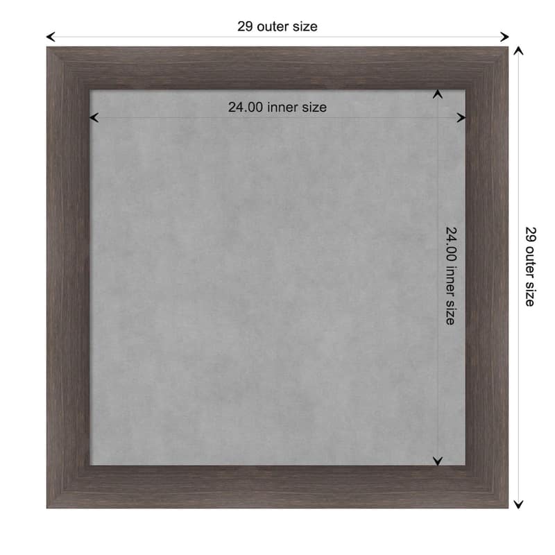 Amanti Art Hardwood Chocolate Framed Magnetic Board - Board Size 24x24
