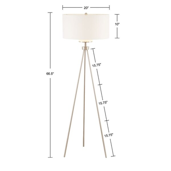 INK+IVY Pacific Metal Tripod Floor Lamp with Glass Shade - Bed