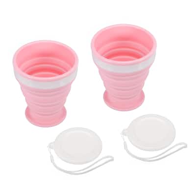 2pcs Collapsible Water Bottle, 200mL Travel Folding Cup for Camping