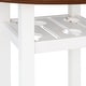 preview thumbnail 4 of 6, Round Counter Height Kitchen Dining Table with Storage Shelf and Glass Holder, Cherry+White