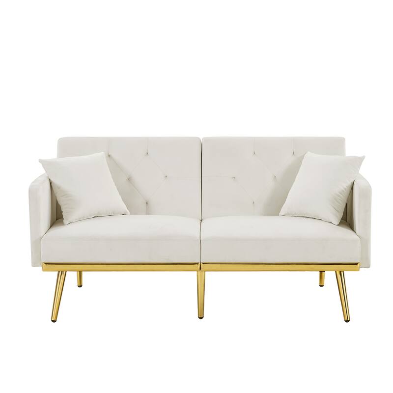 Modern Velvet Sofa Bed for Living Room, Office, Spacious Space