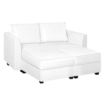 Modern DIY Convertible Modular Sectional Sofa Collection with Loveseat, Sofa, and Ottomans