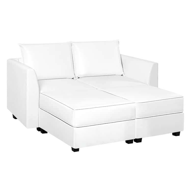 Modern DIY Convertible Modular Sectional Sofa Collection with Loveseat, Sofa, and Ottomans