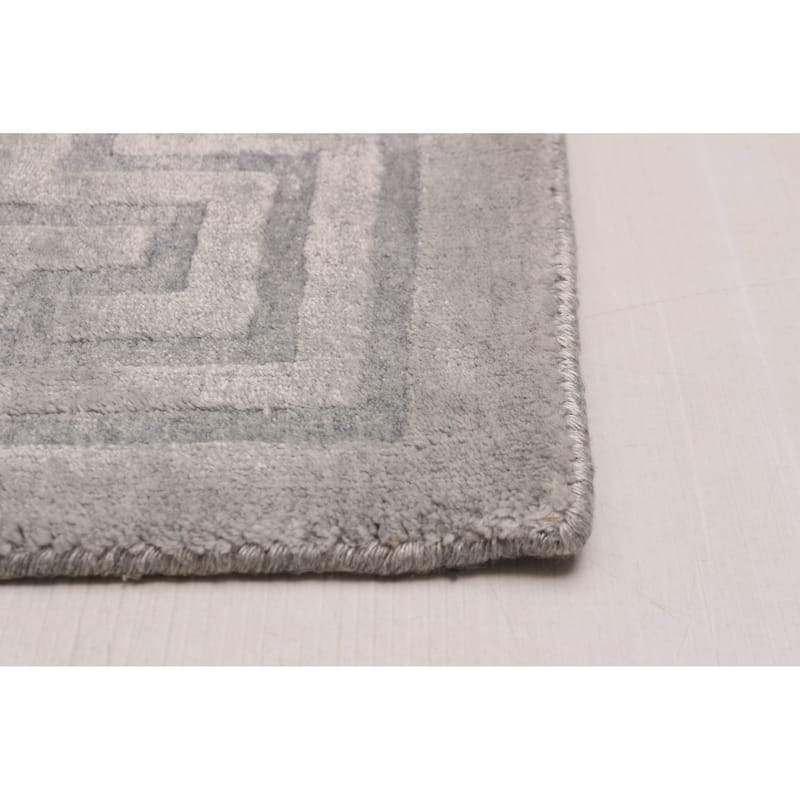 ECARPETGALLERY Hand Loomed Kashkuli Gabbeh Light Grey Wool Rug - 5'7 x 7'7
