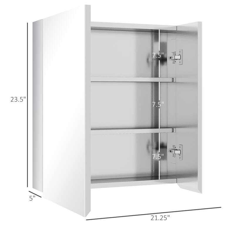 Kleankin Bathroom Mirror With Storage Shelves