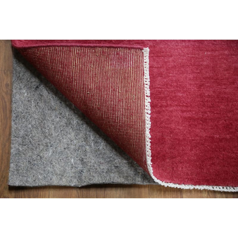 Hand Knotted Oriental 100% Wool Carpet Modern Solid Pink Gabbeh Area Rug - 9' 2'' X 6' 1''