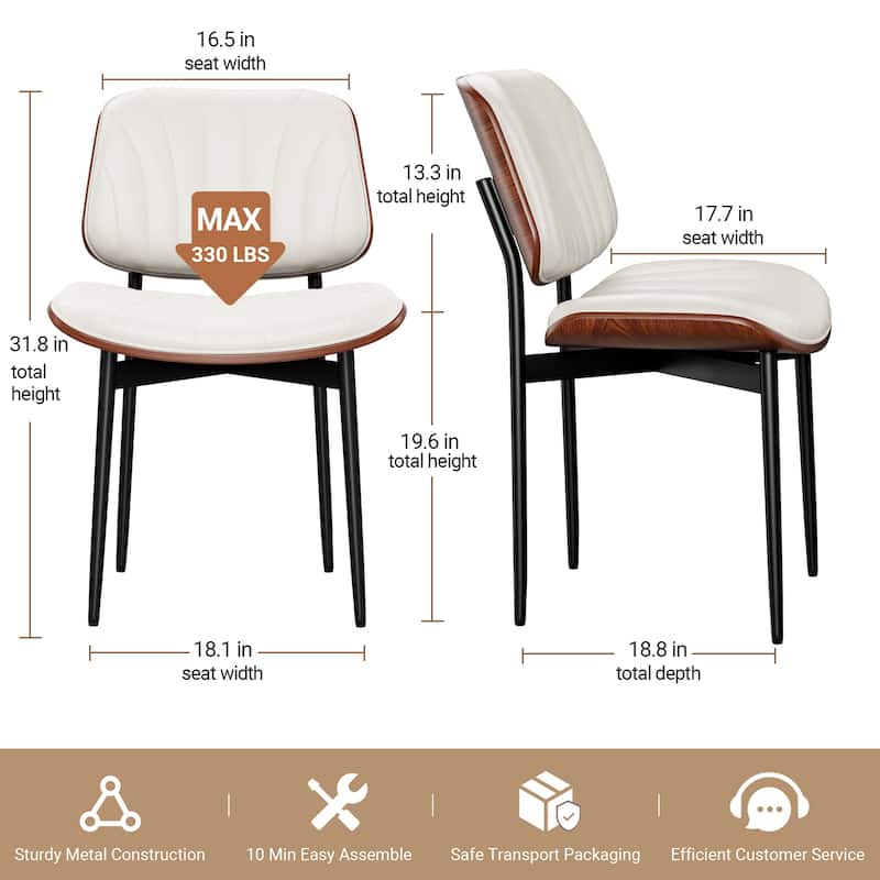 Mid Century Modern Dining Chairs, Upholstered Dining Chairs Set of 2