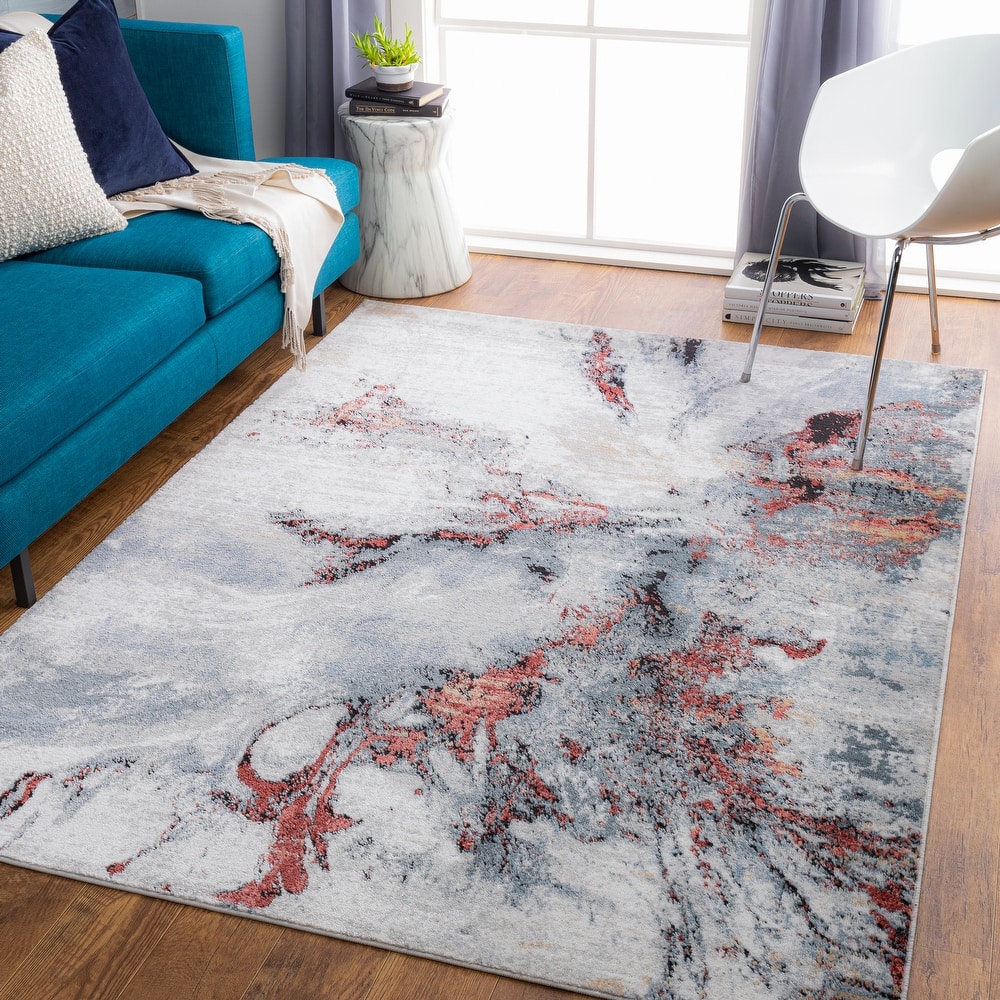 Livabliss Dahlia Abstract Marble Area Rug
