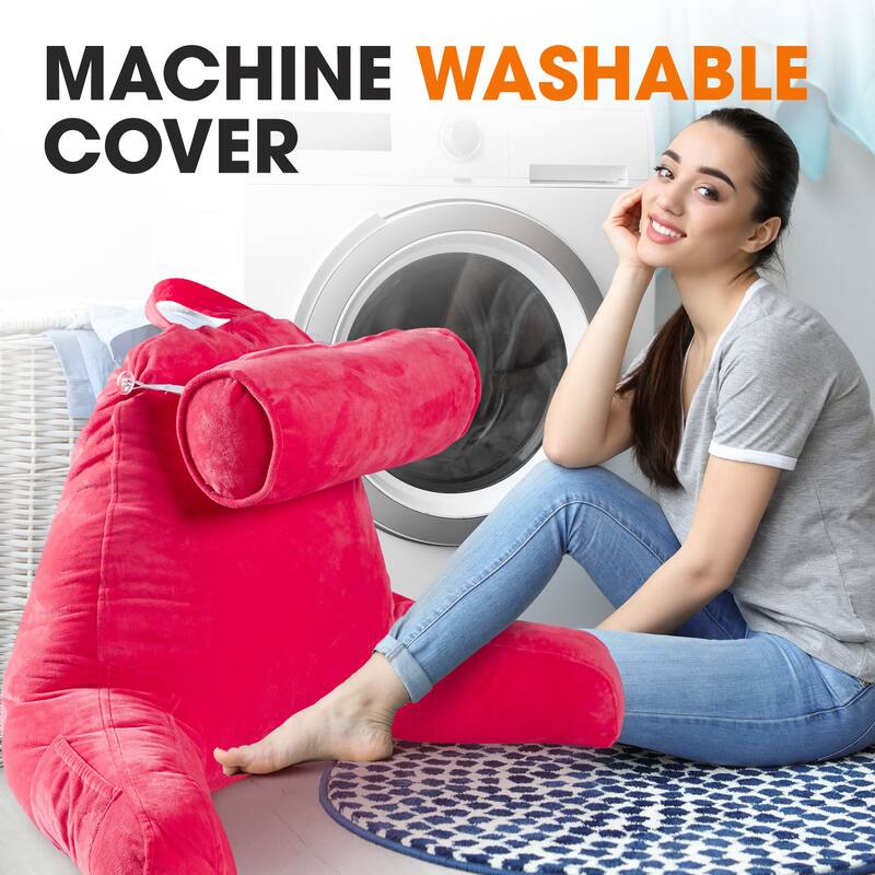 Cheer Collection Extra Large TV Pillow With Detachable Bolster