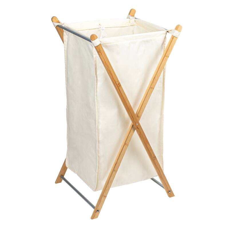 Household Essentials X-Frame Bamboo Hamper - Tan