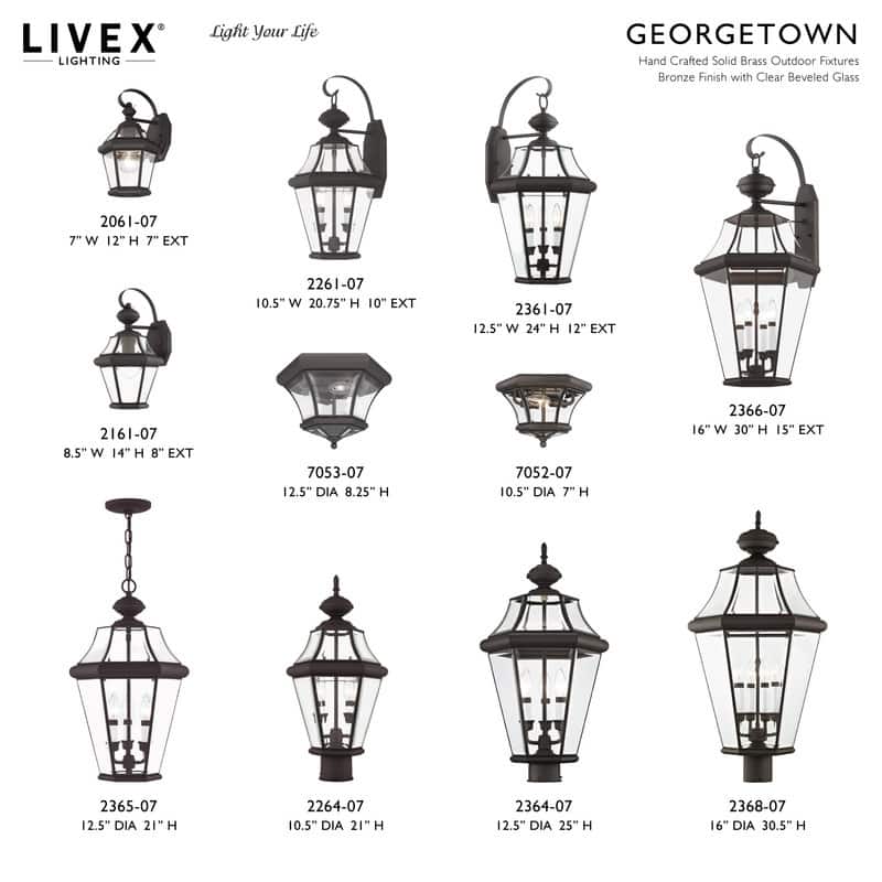 Livex Lighting 1-light Bronze Outdoor Wall Lantern, 2061-07 - 7" W x 12" H x 7" Ext.