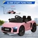 preview thumbnail 4 of 3, Ride-On Car, 12V Battery Electric Toy Car with MP3 Player, 4 Wheel Shock Absorbers, Best Gift for Christmas, Pink