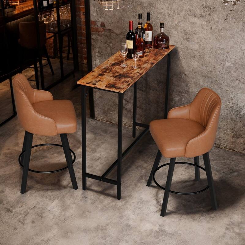 43'' Counter Height Bar Table Rectangular Pub Table Sofa Table - N/A - Brown