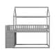 preview thumbnail 11 of 21, Twin over Twin House Bunk Bed With Shelves And Drawers