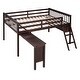 preview thumbnail 5 of 7, Full Size Solid Pine Wood Frame Loft Bed With Removable Desk and Cabinet