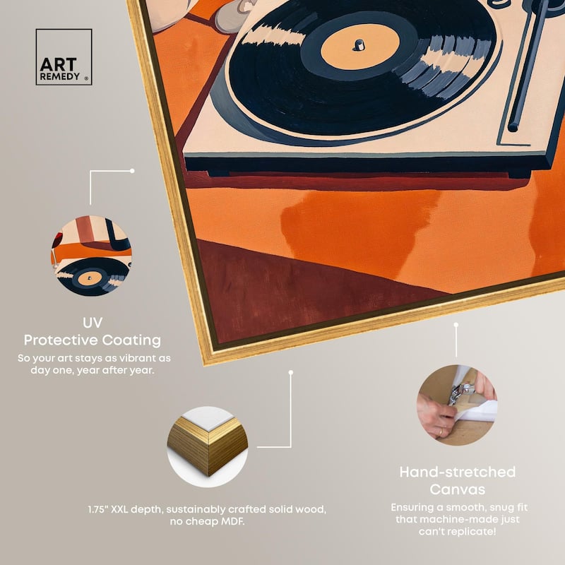 Vinyl and Wine Canvas by Art Remedy