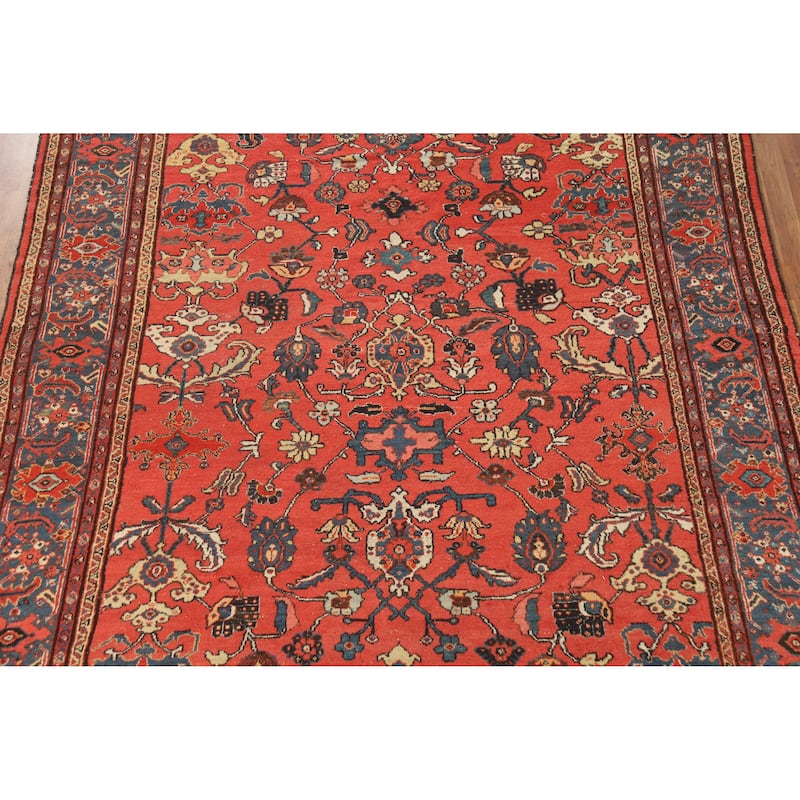 Hand Knotted Oriental 100% Wool Carpet Traditional Floral Red Sultanabad Area Rug - 11' 7'' X 8' 6''