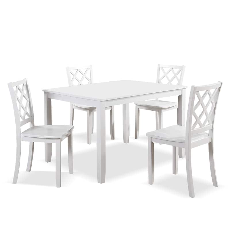 Furniture of America Manheim Casual 5-Piece Farmhouse Solid Wood Dining Set