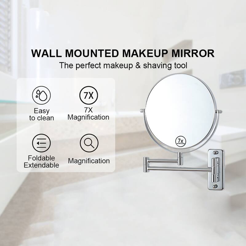 8 inch Double-Sided Anti-Fog Wall Mounted Bathroom Mirror