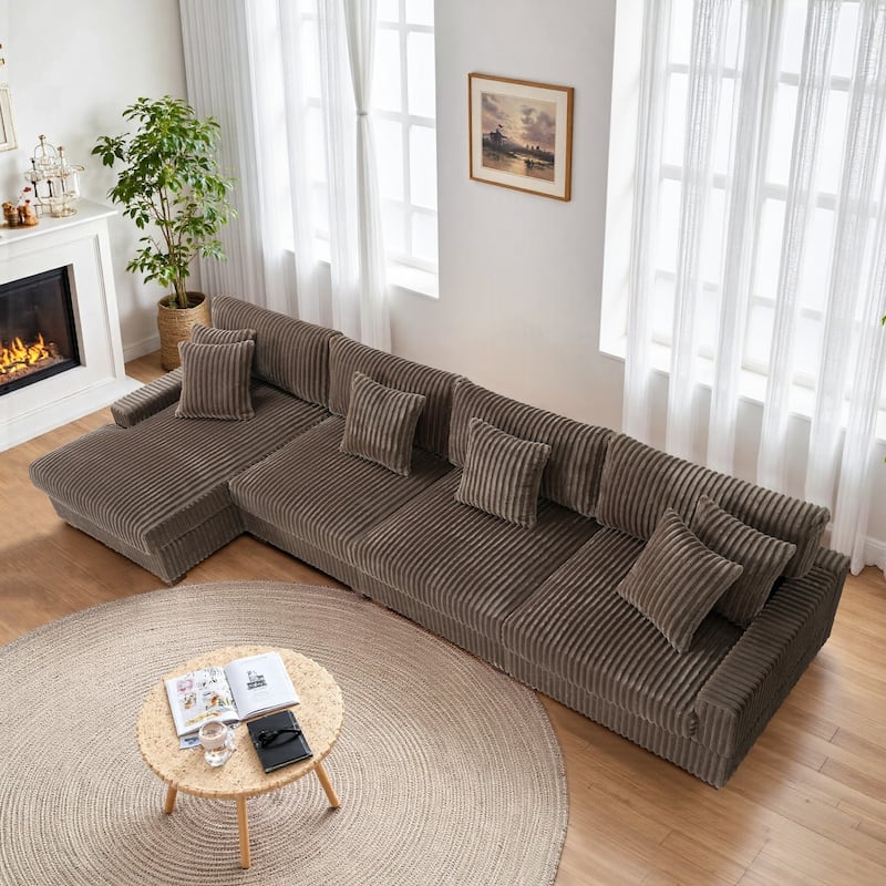 Anne 150" W Oversized Upholstered Modular Sectional Sofa