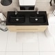 preview thumbnail 47 of 66, Wall-Mounted Bathroom Vanity in Evita Oak with Integrated Black Sink