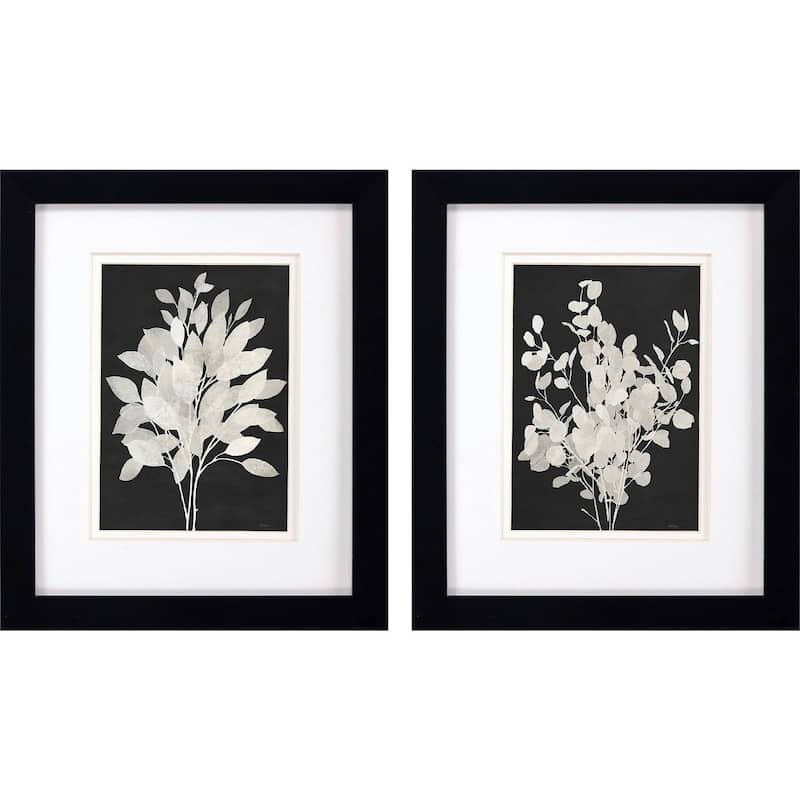 HomeRoots Set Of Two Misty Branches Black Framed Wall Art