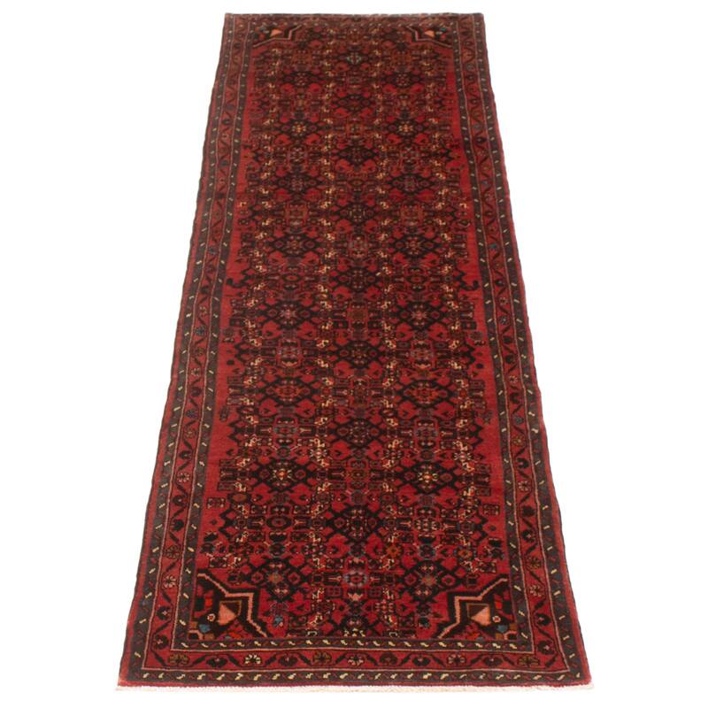 ECARPETGALLERY Hand-knotted Andelz Red Wool Rug - 2'10 x 10'1