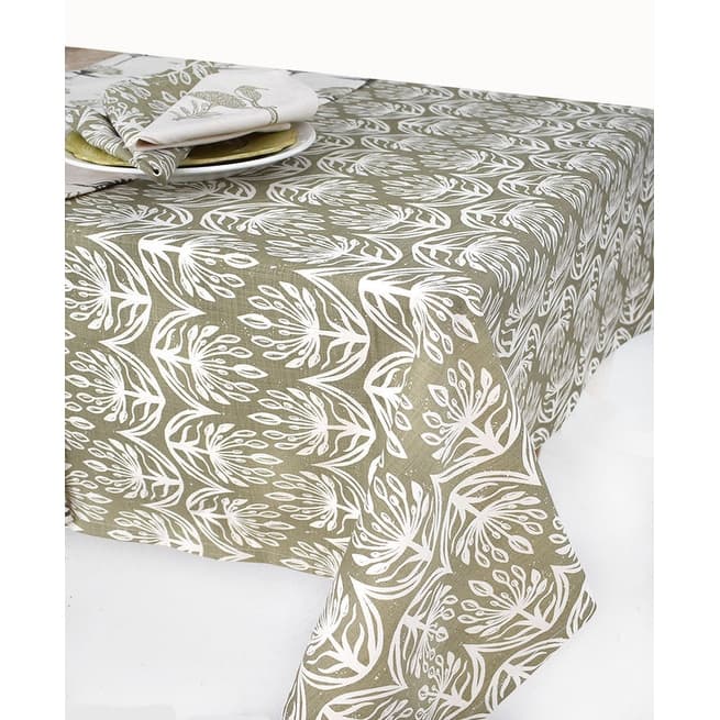 French Home Botanical 59" x 118" Tablecloth - Sage